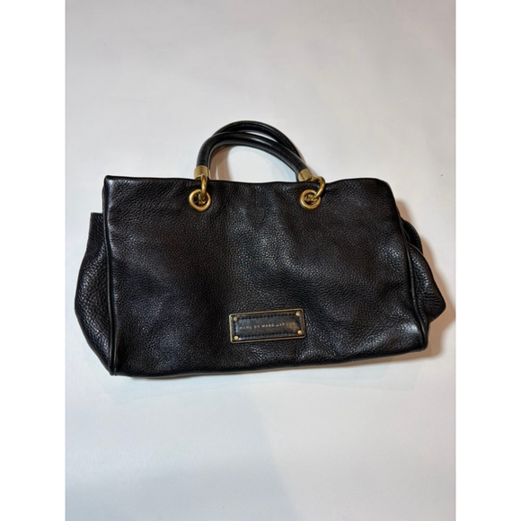 Marc by Marc Jacobs Handbags - Marc by Marc Jacobs Black Pebbled Leather Satchel Tote Gold Hardware Bag
